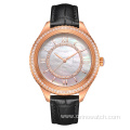 Fashion Quartz Pearl Watch With Leather For Women